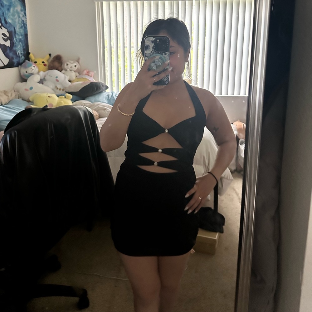 Oh Polly black cut out mini dress. New with tag. Never worn.